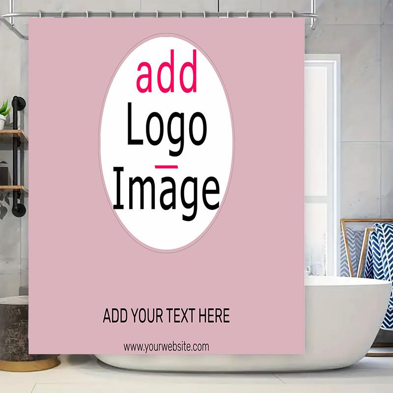 

Pink Bath Shower Curtain Customizable With Logo Image For Bathroom Decor Text Decoration In Home Kitchen W60H190(CM)-1 Pcs