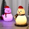 Snowman Tap Light Cute Christmas Lamp Rechargeable Silicone Touch Bedside Light Snowman Mood Lighting for Christmas Tree