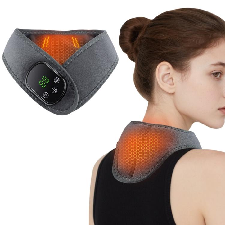 Portable Cervical Massagers Electric Heating Vibrations Mode 5Heat Option Rechargeable Battery For Shoulder Neck