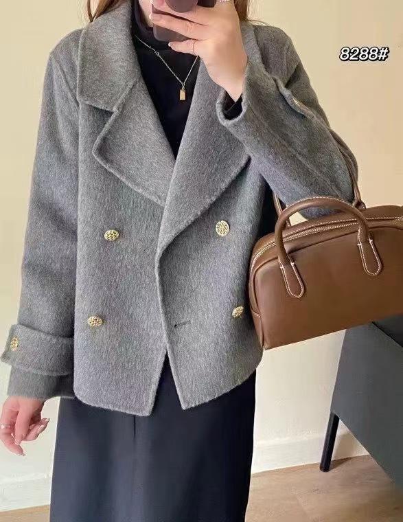 2025 High-End Double-Sided Wool Jacket with Suit Collar - Versatile Women's Fashion for Spring & Autumn