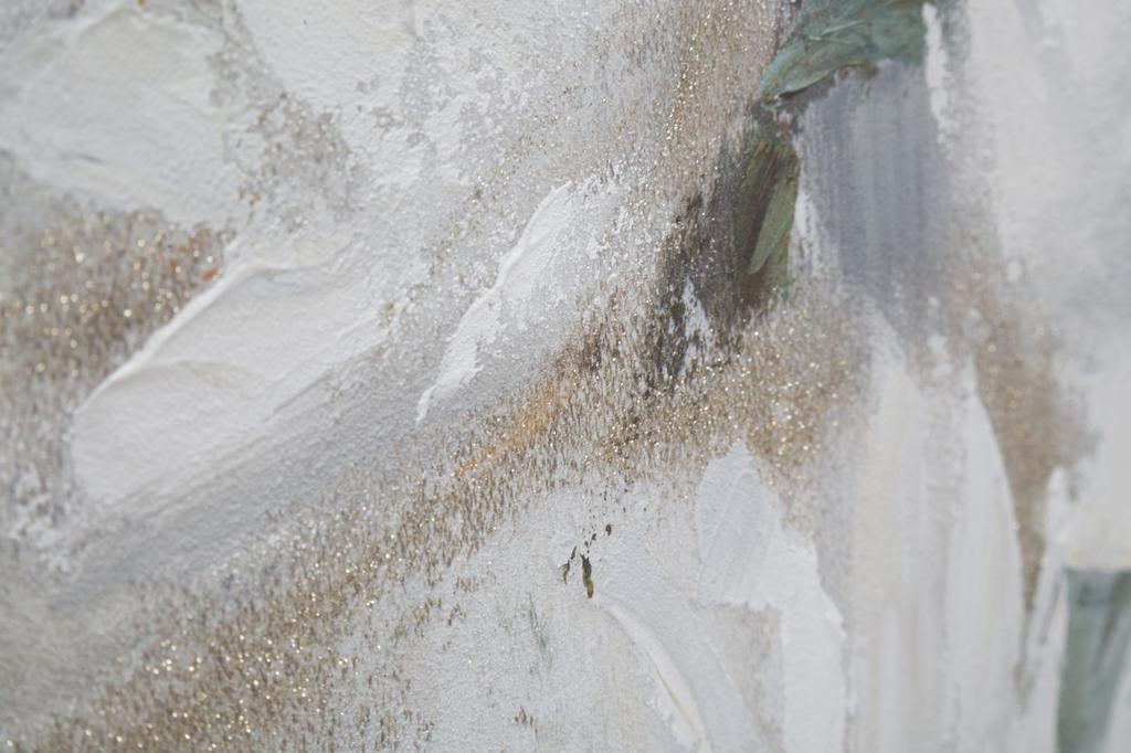 Handgefertigtes Wandbild Cremefarbene Blume Cm 80x3,7x100