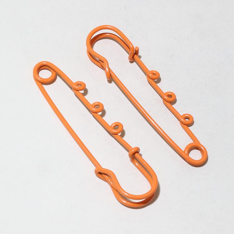 10pcs Crafts Safety Pins Brooch Metal Sewing Pins 61x17mm Clothes Pins with 3 Loops for Tags DIY Jewelry Making Accessories