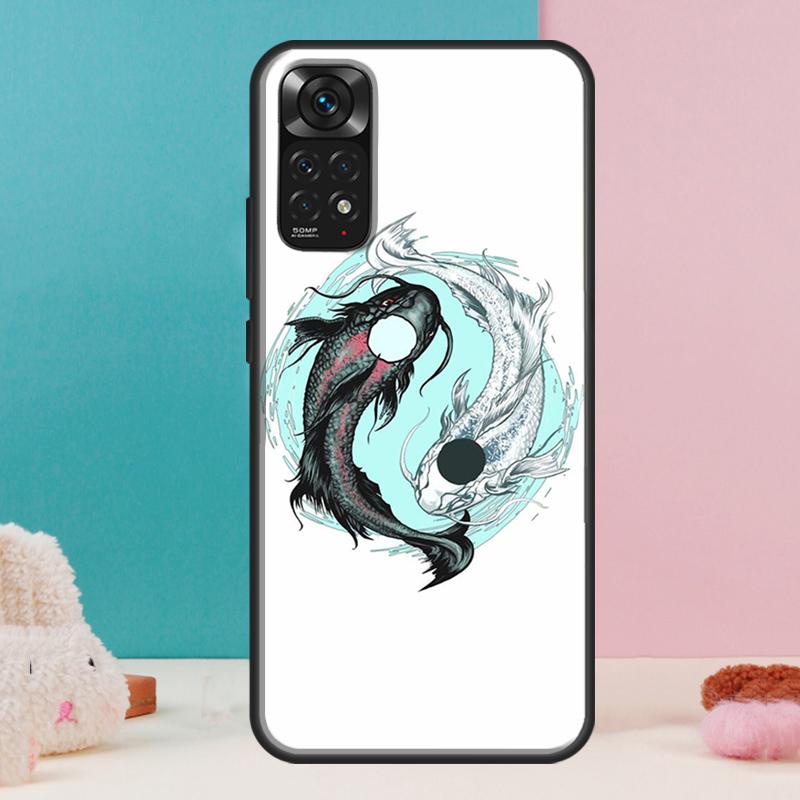 Koi Fish Yin Yang Art Case For Xiaomi Redmi Note 13 12 Pro 14 11 9 10 9S 10S 11S 12S Redmi 14C 13C 10C 12C Cover