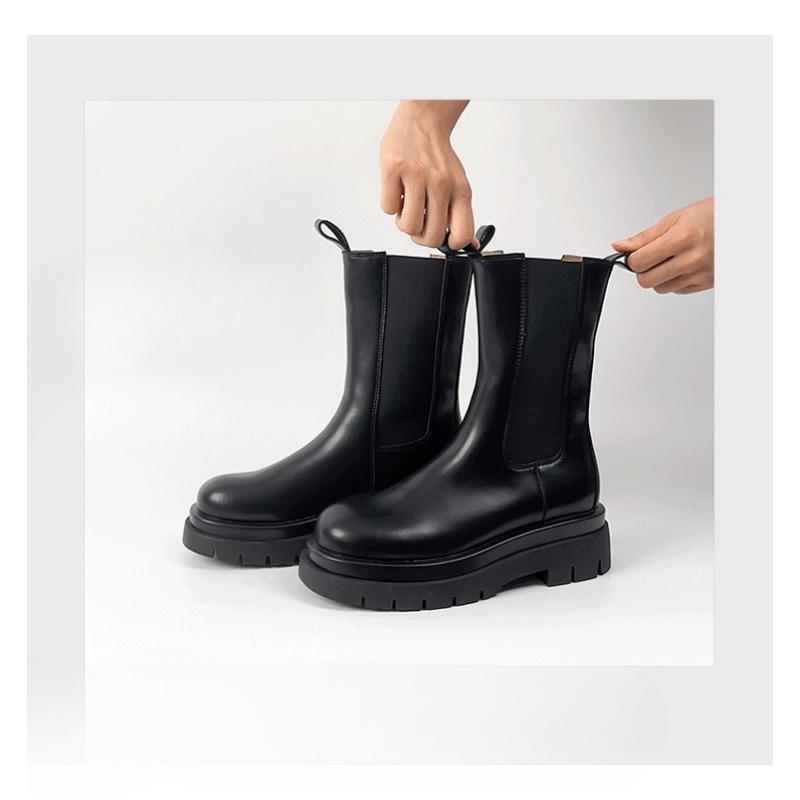 Damenschuhe im neuen Stil: Vielseitige Einlegesohle Dicksohlige Schaftstiefel für Damen