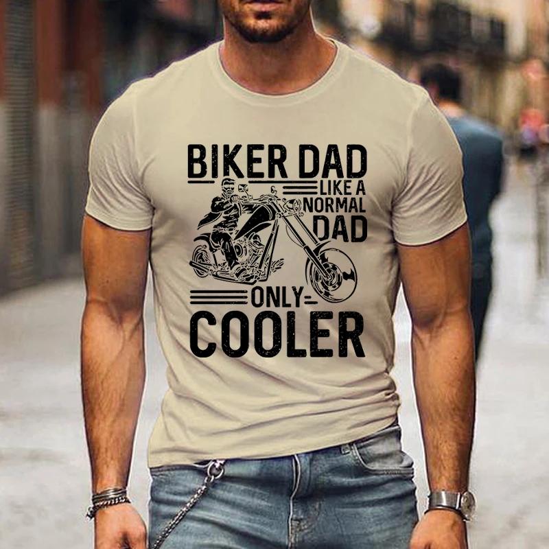 2024 Lustige Designs T-Shirts Biker Papa Nur Cooler Grafik T-Shirts Männer 90er Vintage Kleidung Vatertagsgeschenke Klassisches T-Shirt