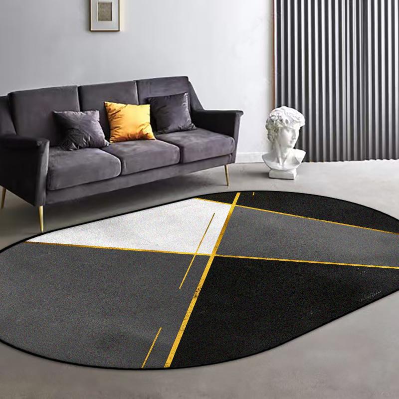 Nordic Geometric Oval CARPET LIVE ROOM Luxury Home Decoration Bedroom Large Area Oval Rugs Washable Antiskid Floor Mats Lounge