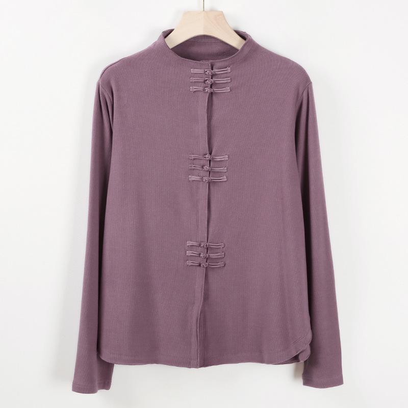 

Женский кардиган из бархата в китайском стиле в стиле ретро – осень/зима, полувысокий воротник M (85-105 lbs)