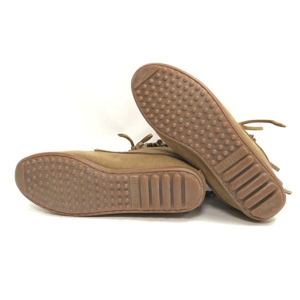 Minnetonka Fringe Lace-up Moccasin Boots Women's 22.0 Brown Suede leather(USED)