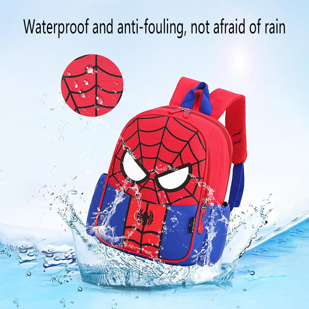 Kids Preschool Red Backpack Toddler School Backpack Lightweight Cartoon Backpack For Boys Girls, 12 Inch