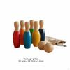 Wooden Bowling Set Solid Kids Toy Smooth Edges for Young Children, Preschoolers, Indoor,