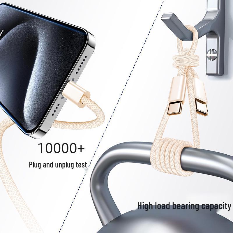 240W Braided Dual Type-C Fast Charging Cable for Apple, Huawei, Xiaomi, and Android Devices