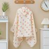 Beige Children'S Hooded Bath Towel Four-Layer Cotton Gauze Cape Bath Towel Soft Absorbent Baby Bath Robe