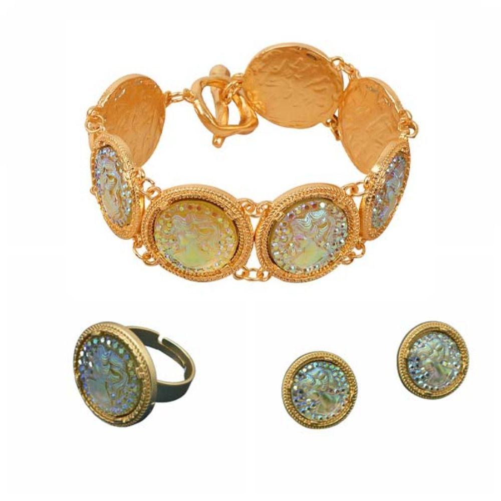 Eastern Style Turkish Chain Bracelet Elegant Retro Earrings Fashion Vintage Bangles  Bridal Gifts