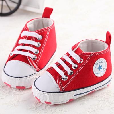 Cute Newborn Baby Boy Girl Crib Shoes Canvas Soft Sole Pram Anti-slip Sneaker  0-18M