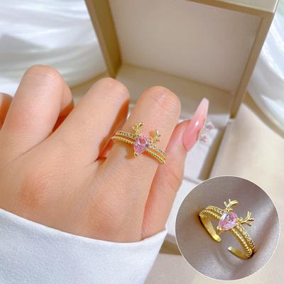 Real Gold Yilu Has Your Full Diamond Ring Opening Adjustable Simple Jewelry Japanese Ring Couple Ring
