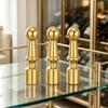 3 buc Stâlpi de Susținere pentru Șine de Dulap cu Gaură de 5 mm Diametru, Conectori Metalici pentru Șine de Raft, Stâlpi de Susținere pentru Balustrade de Sticlă pentru Rafturi și Dulapuri de Galerie