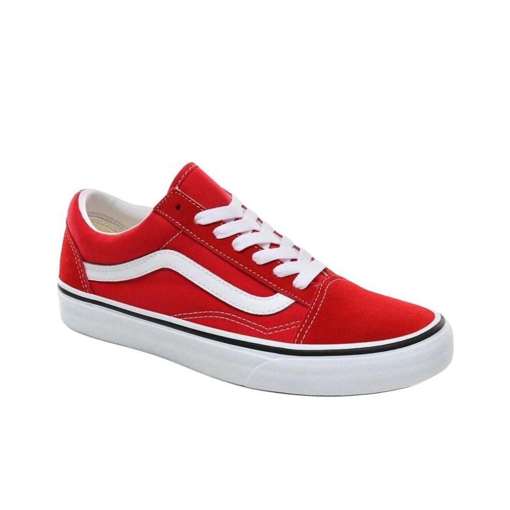 Vans Old Skool Confortável Macio Sola Fina Durável Cano Baixo Tênis de Skate Unissex Vermelho VN0A4BV5JV61