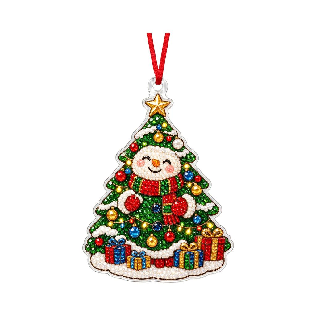 Christmas 2D Acrylic Hanging Ornament Cute Holiday Decoration for Kids