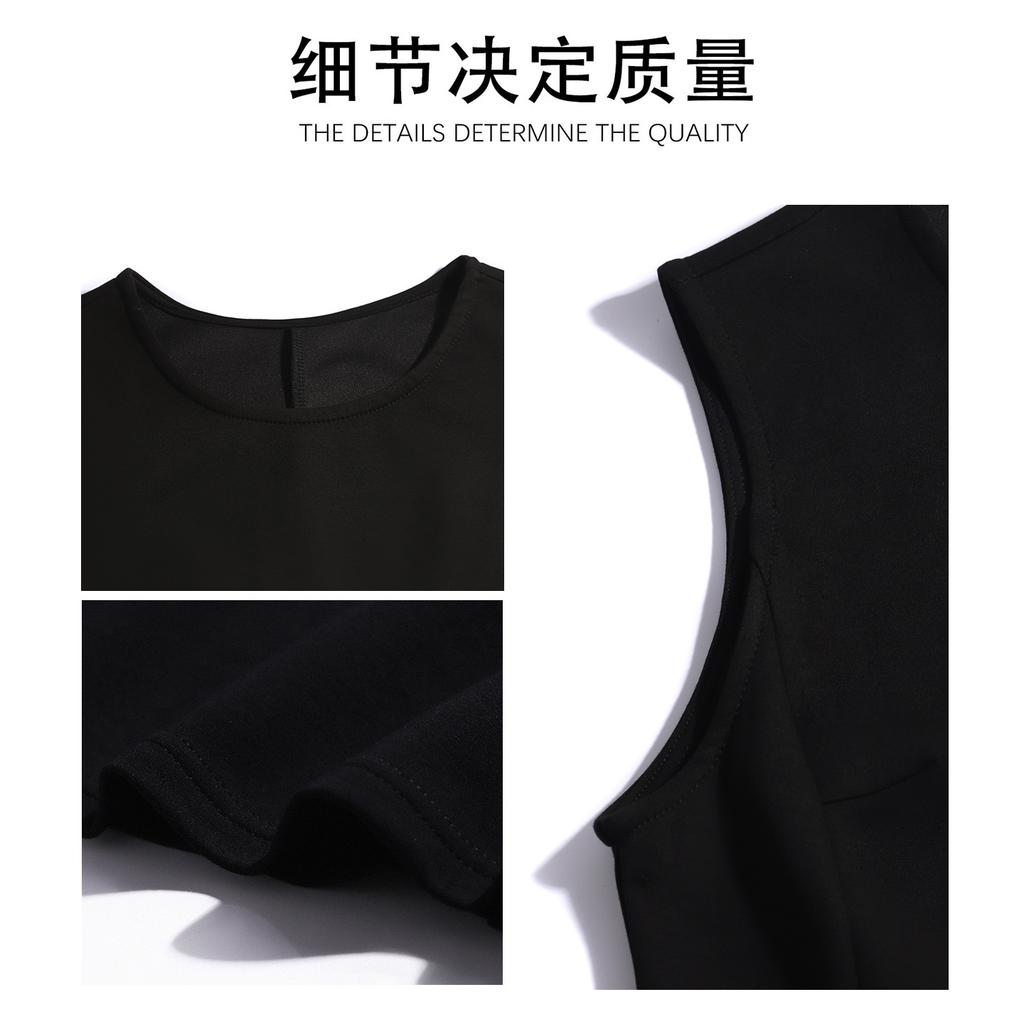 Black daughter sleeveless vest dress dress Hepburn style small black dress summer small fragrant style small waist short skirt