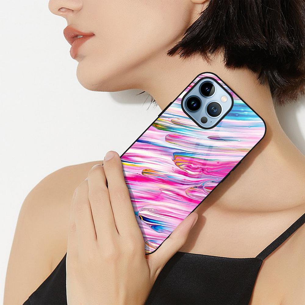 Aesthetic Graffiti Phone Case For Iphone 14 13 11 12 Pro Max Mini Xs Xr X 7 8 6s Plus Se 2022 Tempered Glass Cover Bumper Fundas