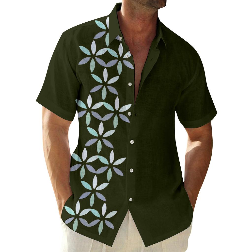 Hawaii-Hemd für Herren, Herren-Bowling-Hemden im Vintage-Stil, kurzärmelig, Sommer-Strandhemd
