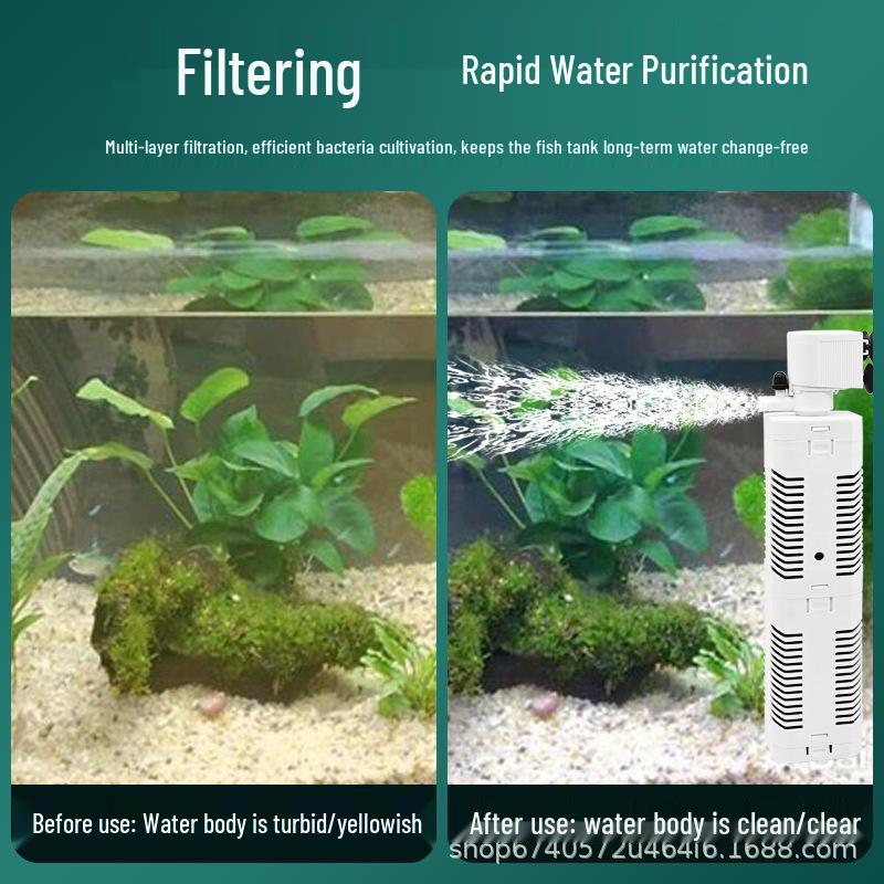 Aquarium Ultra-Quiet 5-in-1 Filter and Circulation Oxygen Pump