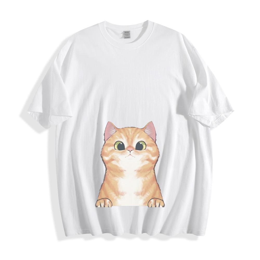 Peek-a-Boo Cat T-Shirt - Curious Kitty Design Unisex Tee