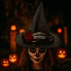 Skeleton Hand Halloween Witch Hats Flower Witch Hat Casual Style Skull Wizard Cap  Night Club