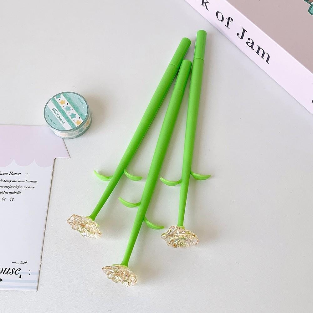Quick-dry Rose Gel Pen Simulation Flower Writing Pen Multifunctional Ballpoint Pen  Gift
