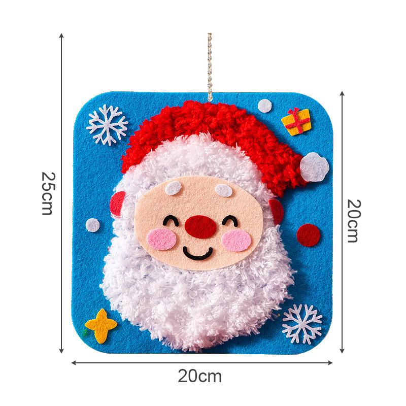 Christmas Felt Sewing Kit for Kids Educational DIY Craft Set Nonwoven Fabric Lacing Activity Holiday Themed Ornament Making Preschool Learning Toy