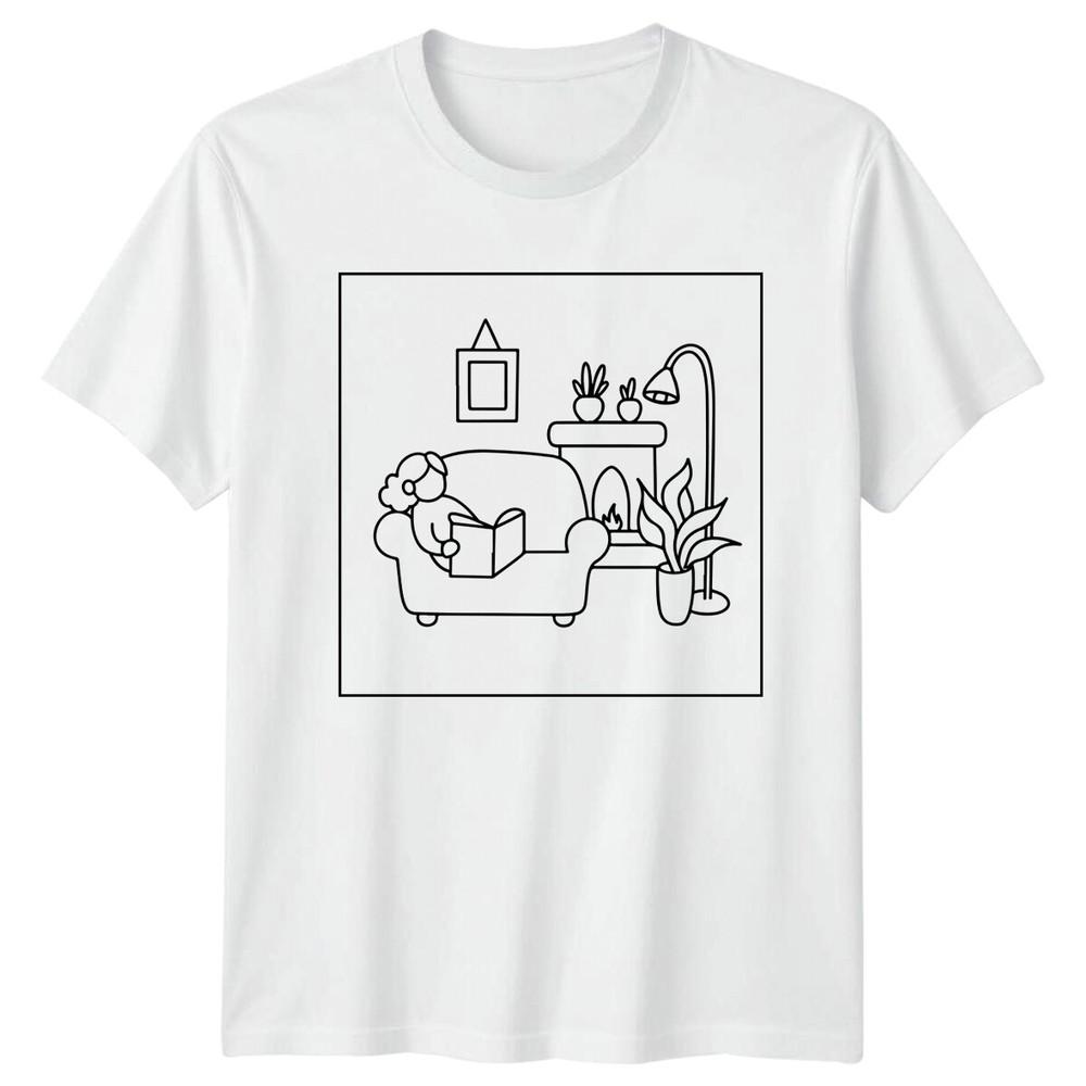 Reading Nook Hobby Unisexs TShirt Ladies Tee Graphic Unisex Top S