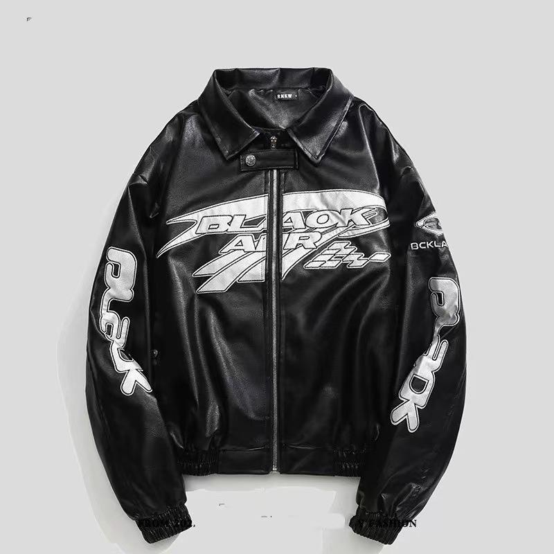 Jaqueta de Motociclista em Couro PU Estilo Retrô Americano: Casaco de Baseball Streetwear de Outono/Inverno de Alta Qualidade para Homens/Mulheres