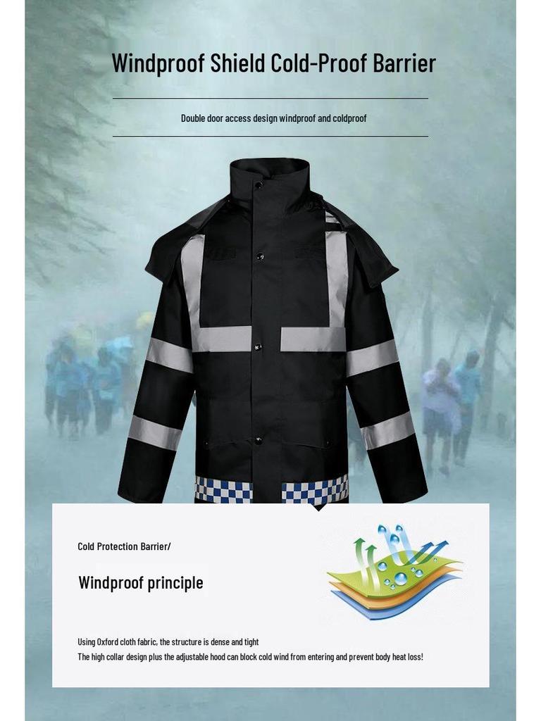 High-Visibility Reflective Motorcycle Rain Suit - Fluorescent Green/Yellow, Breathable, Double-Layer, Adult Split Design