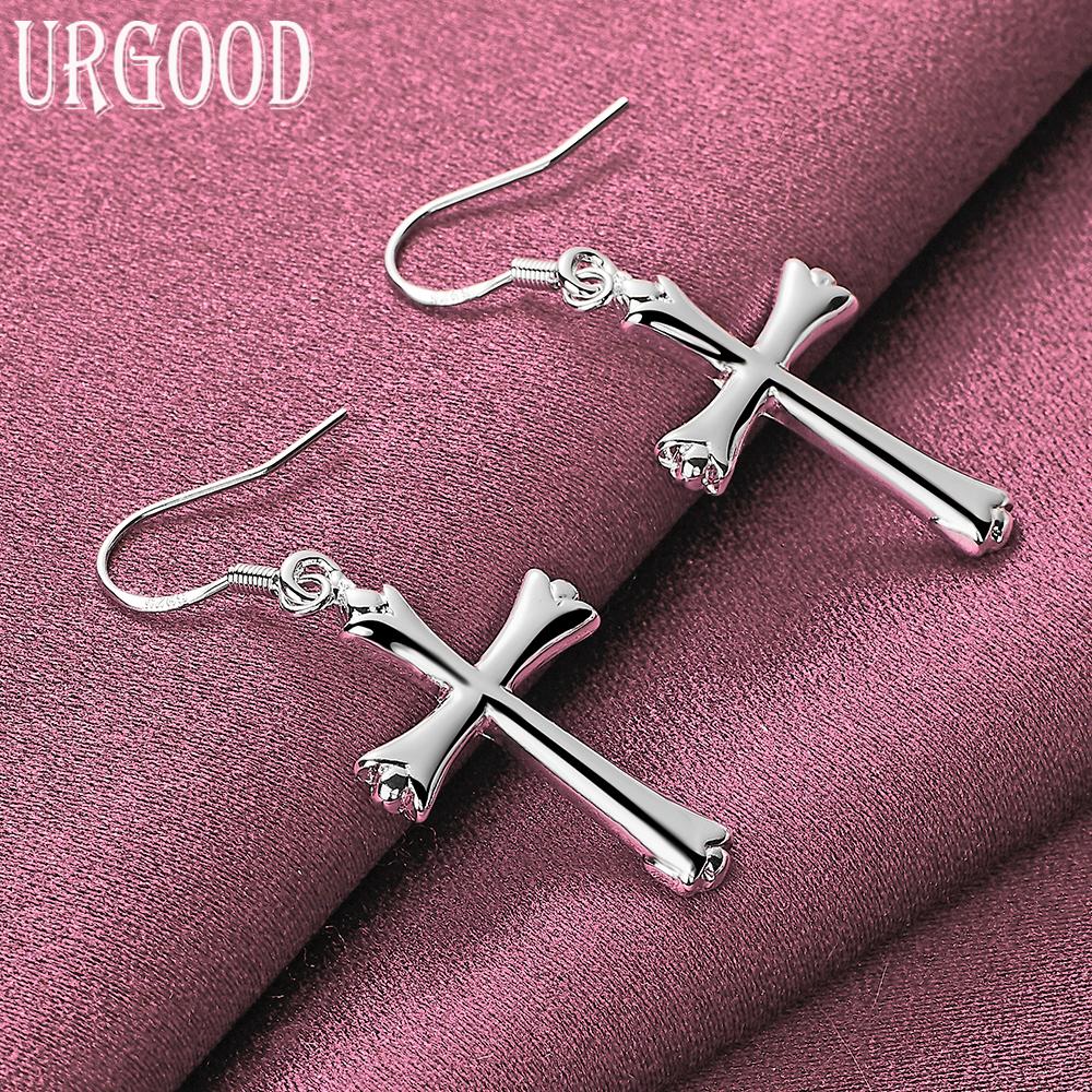 925 Sterling Silver Cross Earrings Wedding Jewelry