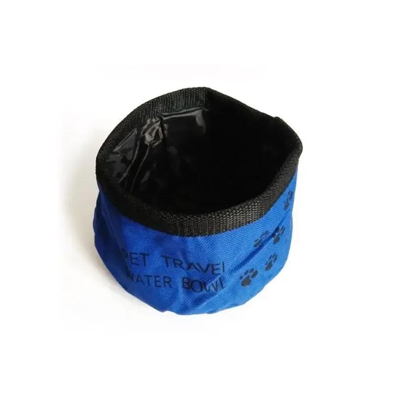

Water Fabric Travel Dog Oxford Feeder Dish Food Cat Outdoor Puppy Bowl Pet Collapsible Folding синій