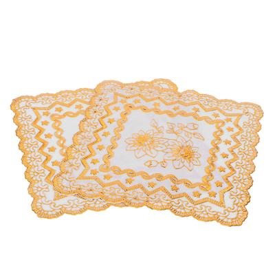 2PCS 20x20cm Table Mats Gold Placemats Coffee Cup Mat Coaster for Wedding Party SuppliesType 01