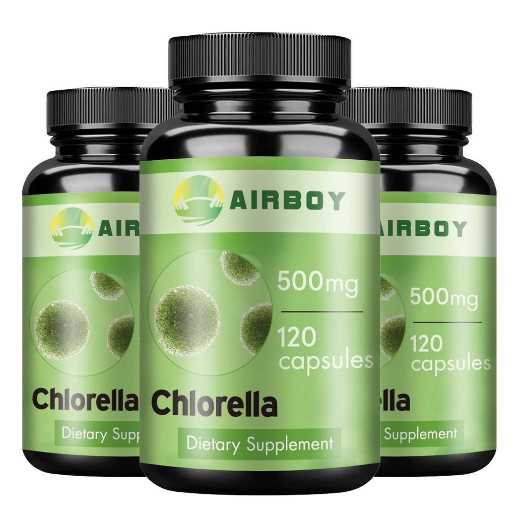 Airboy Chlorella Capsules, 500mg Chlorella Extract, Nutritional Supplement, Suitable for Both Men and Women