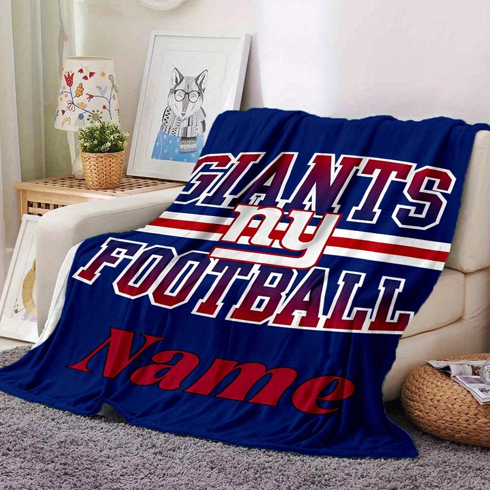 Giants Football Name Four Seasons Blanket Customized With Your Name Lightweight And Warm Perfect Gift For Home Office Camping Sofa Travel Beach
