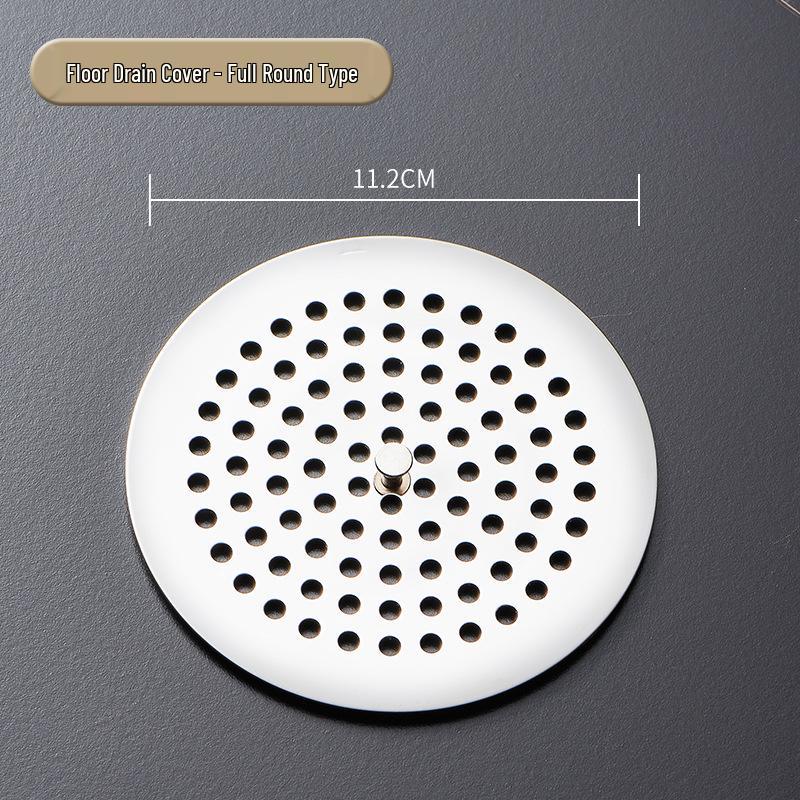 Stainless Steel Round Floor Drain Cover with Anti-Hair Filter and Handle for Hotel Bathrooms