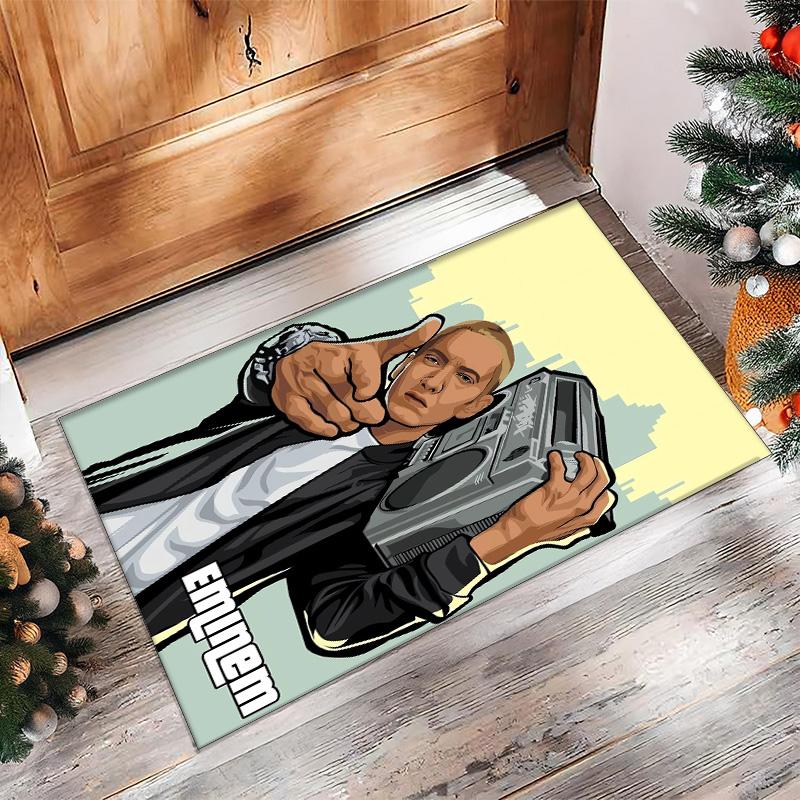 Soft Crystal Velvet Floor Rug,Eminem Anti Slip Decorative Carpet, Plush Area Mat For Indoor Home Decoration