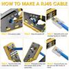 Ferramenta de Crimpagem de Fio RJ45 Tudo em Um Pass Through Crimpador de Fio Alicate de Aço de Alto Carbono para Cabo Ethernet RJ45 Cat6 Cat5 Cat5e