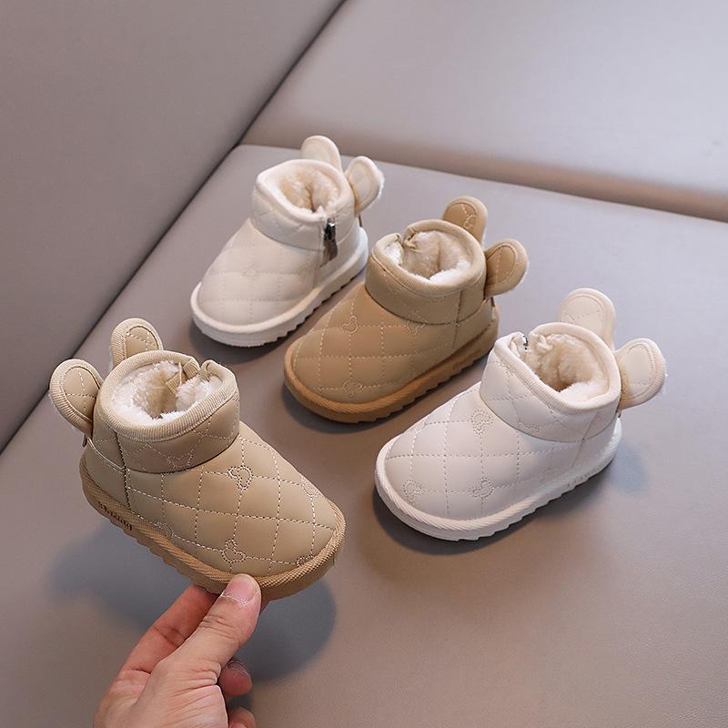 Children's Autumn and Winter Padded Thickened Warm Waterproof Non Slip Wear Resistant Lightweight Outdoor Baby Walking Shoes Sports Shoes