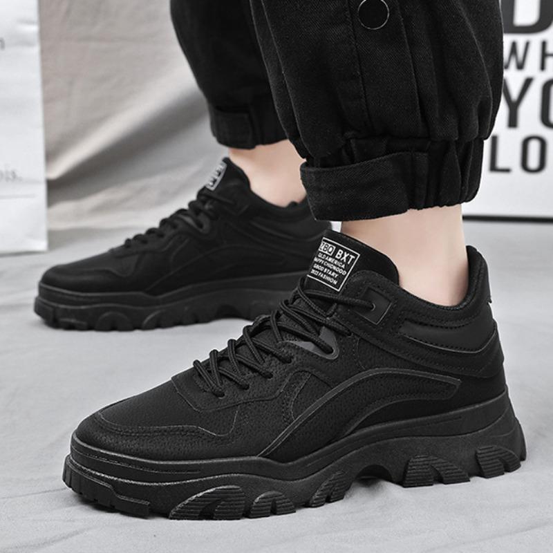 Men's Sneakers  Solid Color Fashion Versatile Casual Shoes for Men Platform Non-slip Walking Running Shoes Tenis Masculino