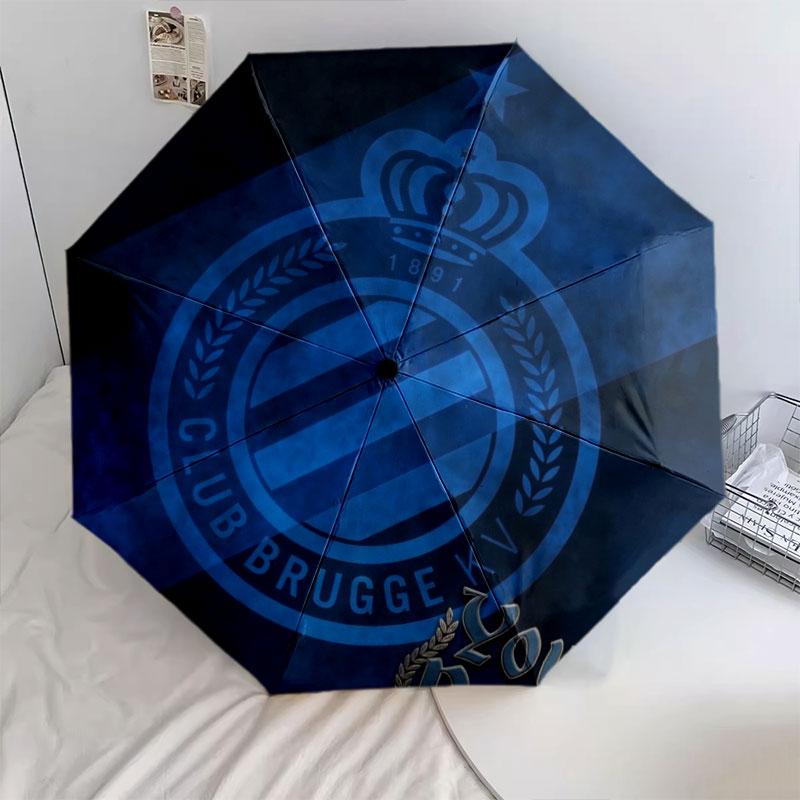 1 PC Automatic Folding Umbrella - Club Brugge KV Custom Name Pattern, Portable & Foldable Design with 8 Ribs, Christmas Birthday Gifts