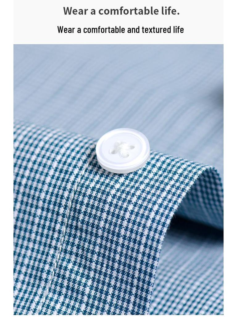 Men's Japanese Plaid Long-Sleeve Cotton Oxford Shirt: Casual, Versatile, Breathable, Light Luxury