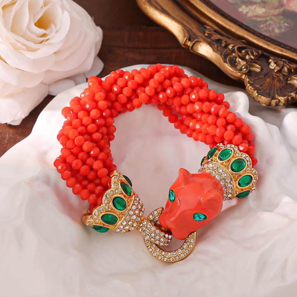 Vintage Italian Fashion Classic Temperament Mature Necklace Bracelet Set