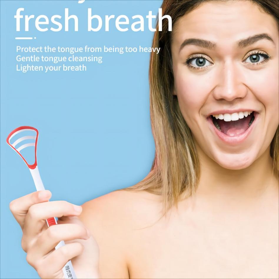 Detergente per spazzole raschietto per lingua a doppio lato di Y-Kelin, alito rinfrescante con manico antiscivolo (Confezione da 3 colori)