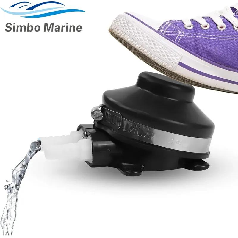 Marine Foot Water Pump Suitable for 1/2 Flexible Hose Made Self-Priming for Marine RV Boat Bilge Galley Pump Toilet Wash Basin чёрный