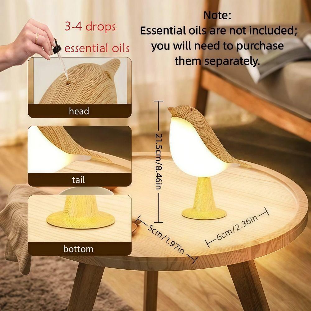 Creativity LED Bird Night Lights 3 Colors Touch Switch Bedroom Desk Lamp Dimmable Rechargeable Bedside Lamps Interior Lighting