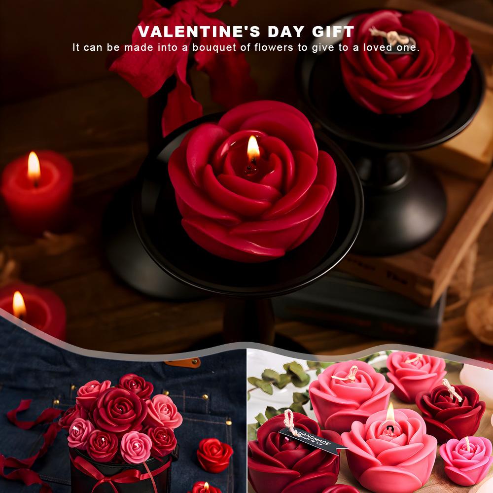 Rosenform Flexible Kerzenform Herzformform Wiederverwendbar Für Backformen Handgemachte Seifen Geschenk Für DIY-Liebhaber